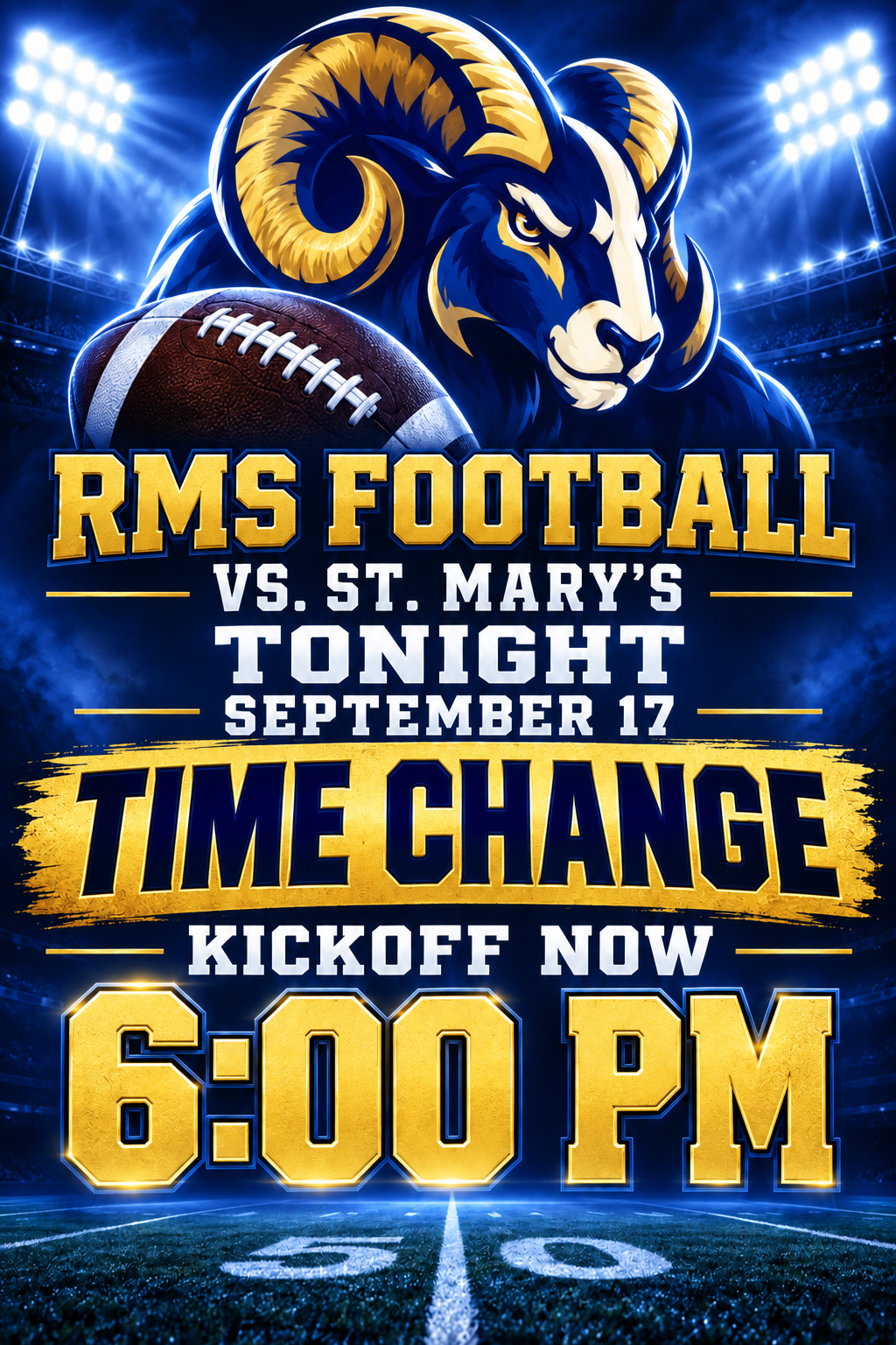 FB Game tonight - Kickoff 6:00 pm 
