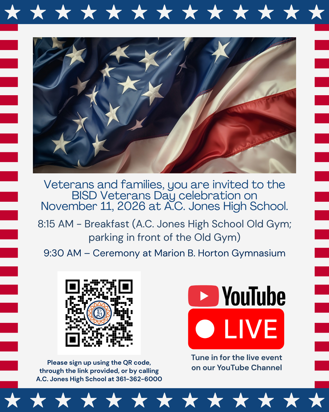Honoring Our Heroes: BISD Veterans Day Celebration! - November 11, 2026