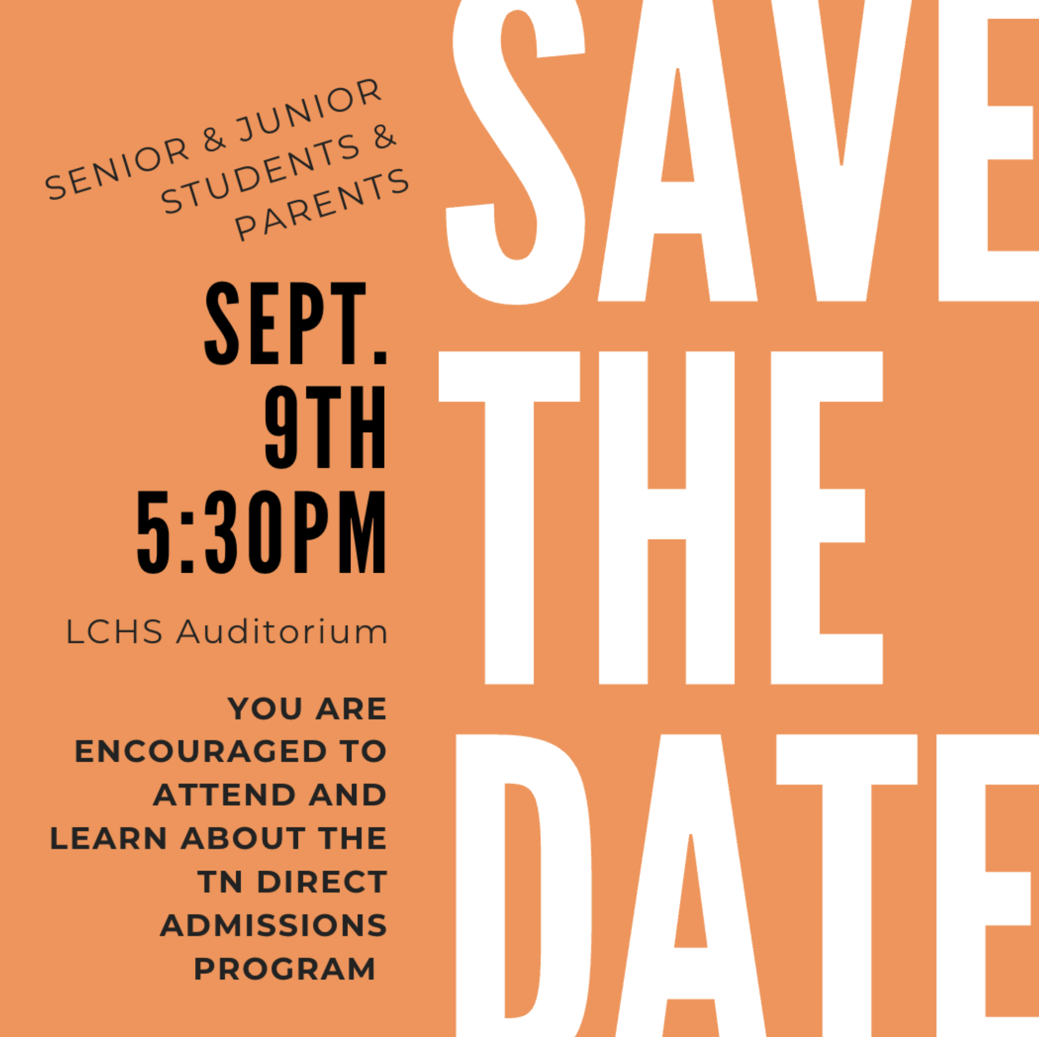 TN Direct Admissions Night - Save the Date