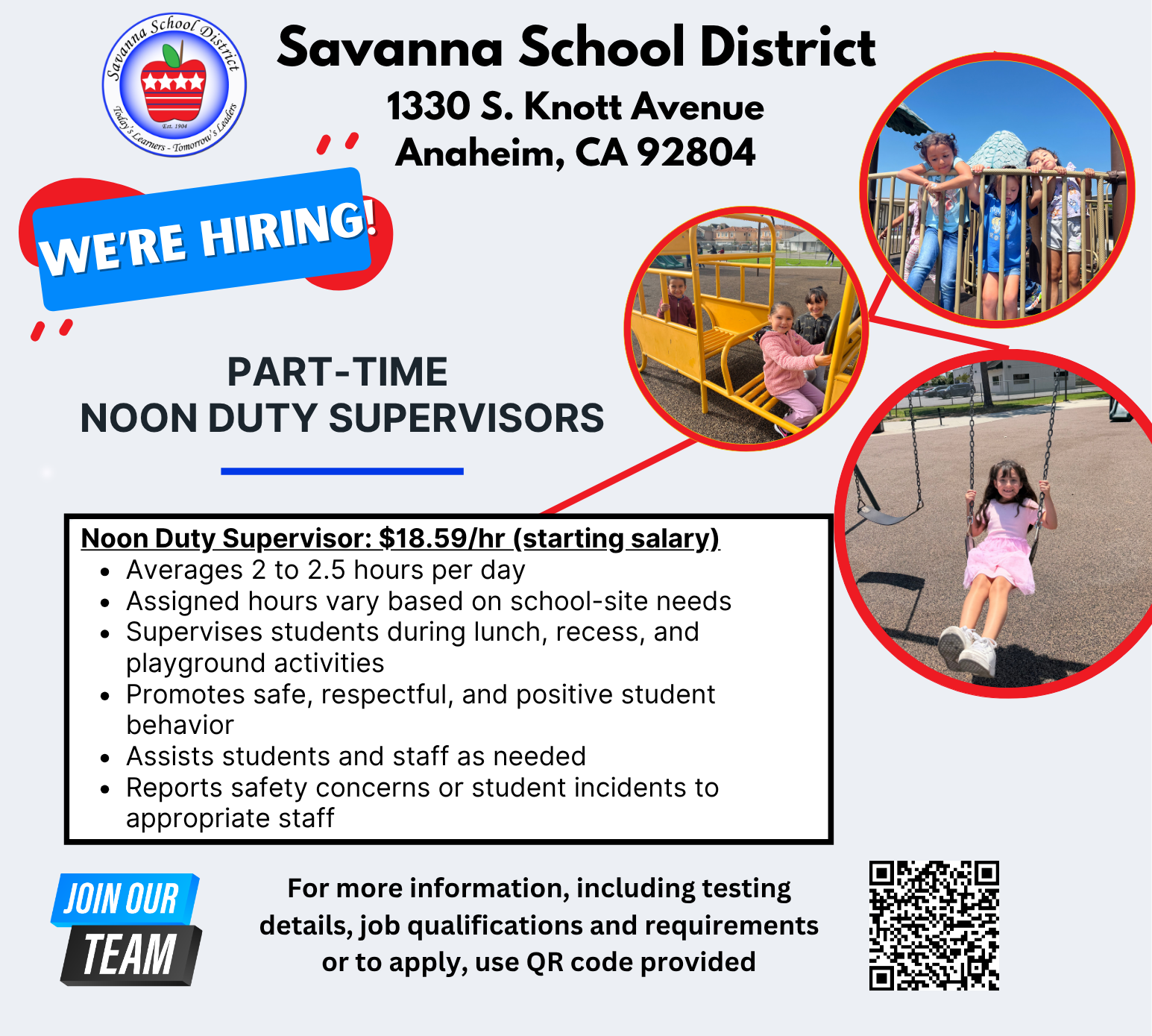 Part Time Positions Available