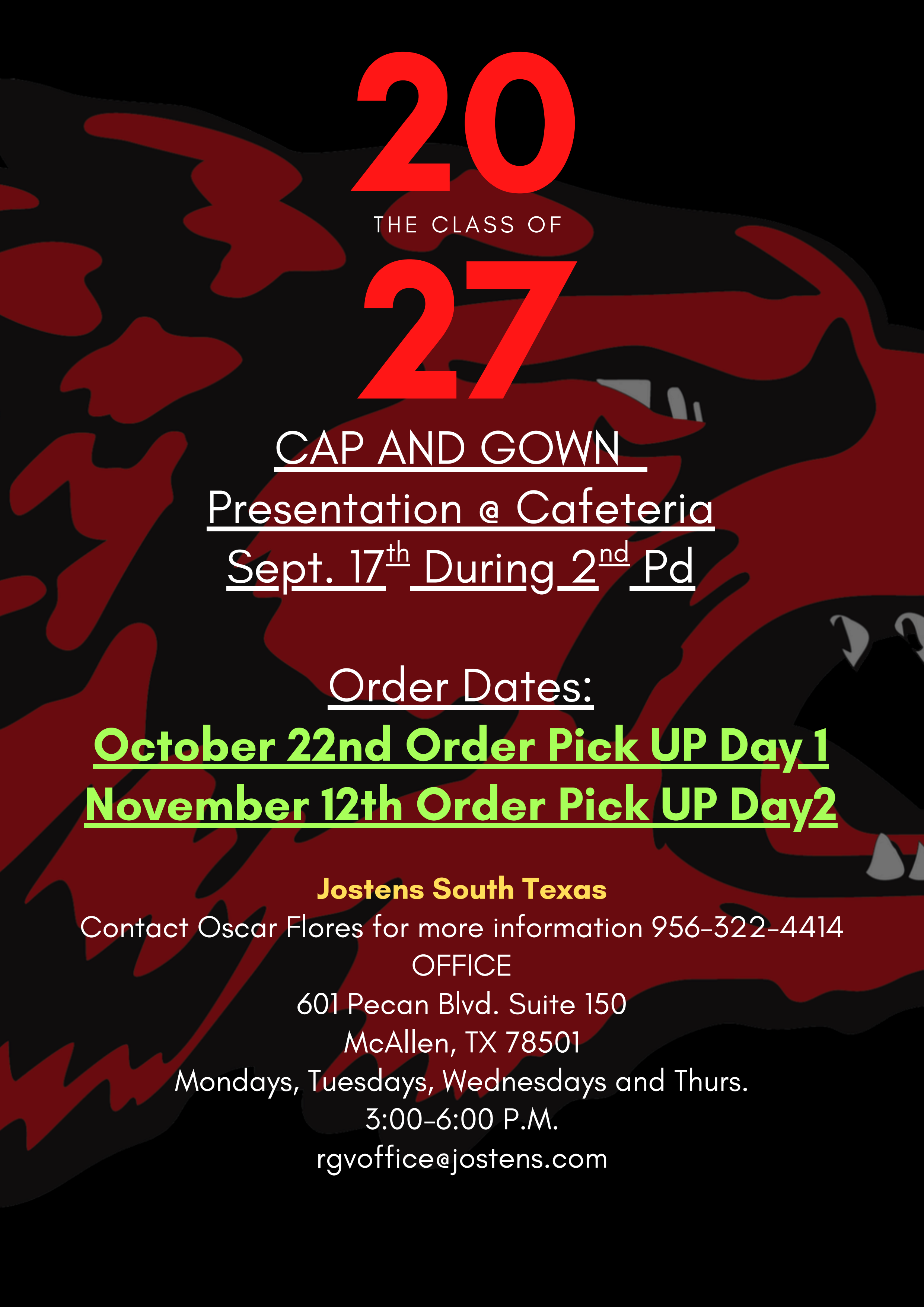 🎓🐺 CLASS OF 2027 — CAP & GOWN INFORMATION! ❤️🖤