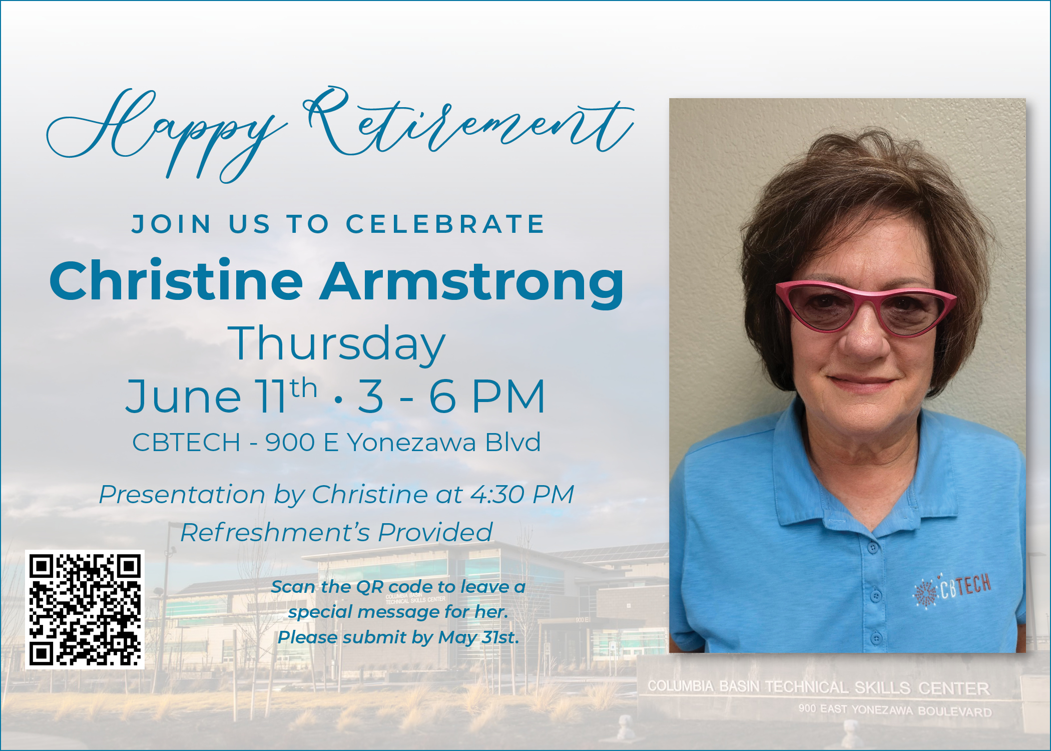 Join Us in Celebrating Christine Armstrong's Retirement