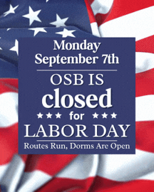 Monday, September 7th- School Closed for Labor Day