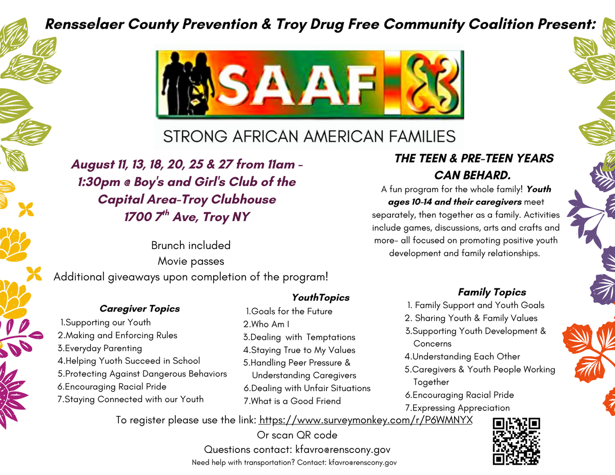 Community Resource: Strong African American Families (SAAF) August Program