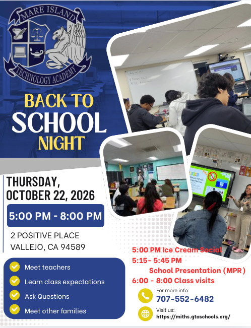 MIT MS & HS: Back to School Night (TH, 10/22/26)