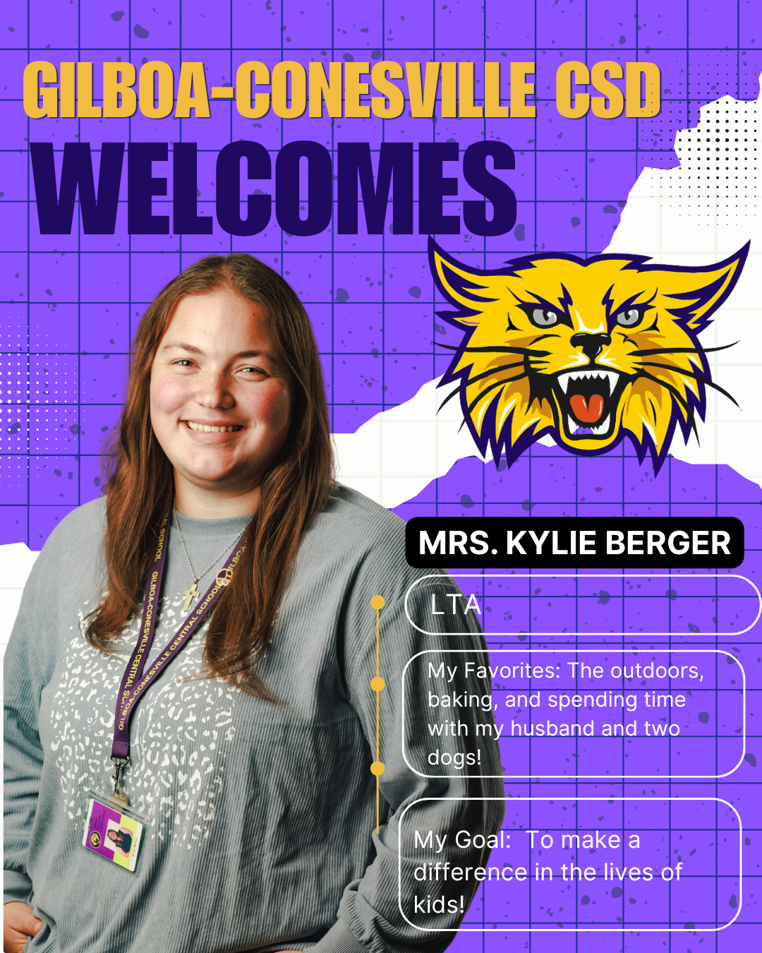 GCCSD Welcomes: Mrs. Berger, LTA