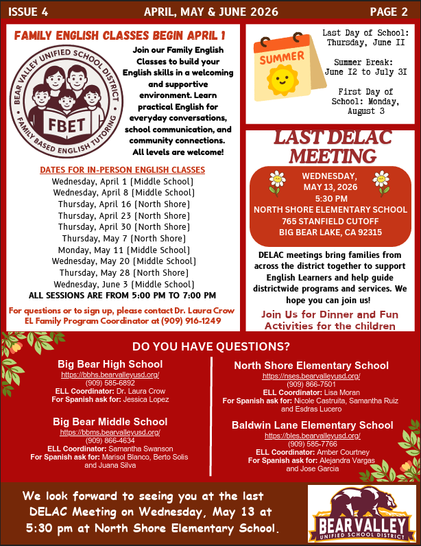 ELL Newsletter English