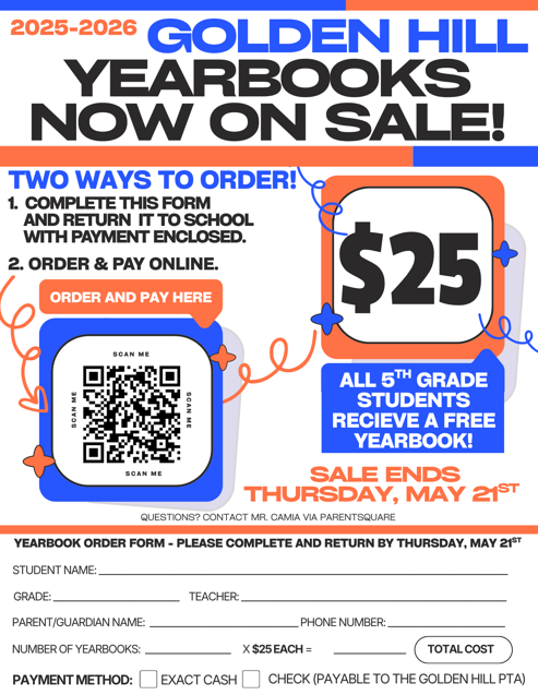 Last Day to Order Yearbooks!