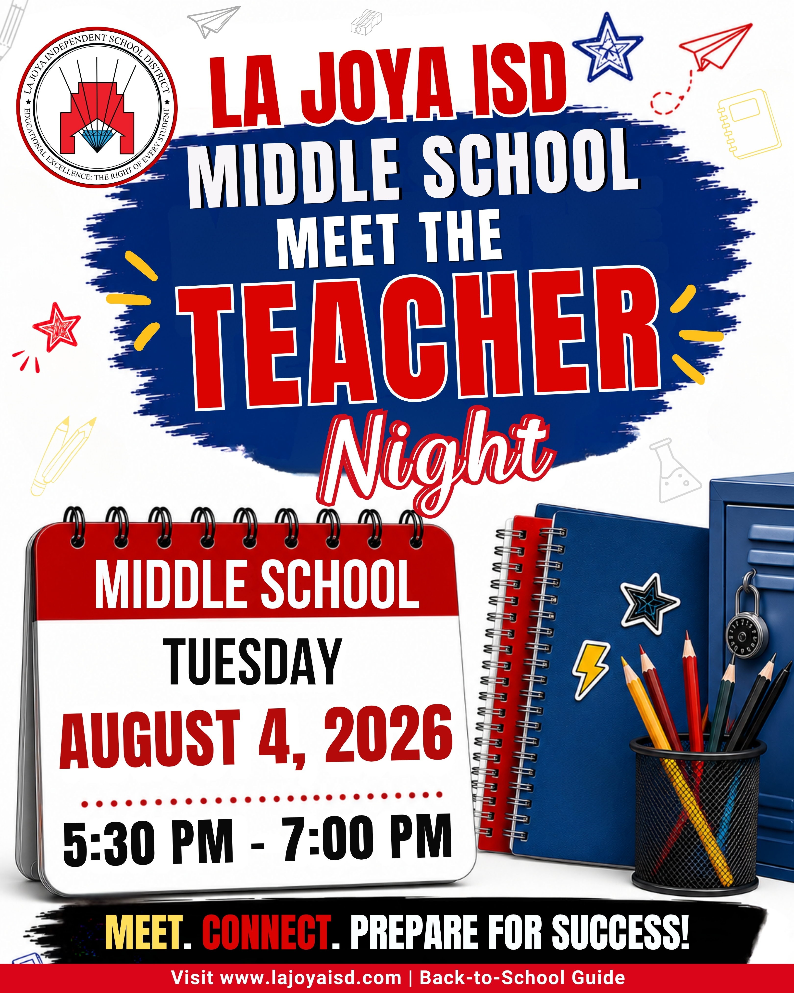 📚🎒 Tomorrow is Middle School Meet the Teacher Night!