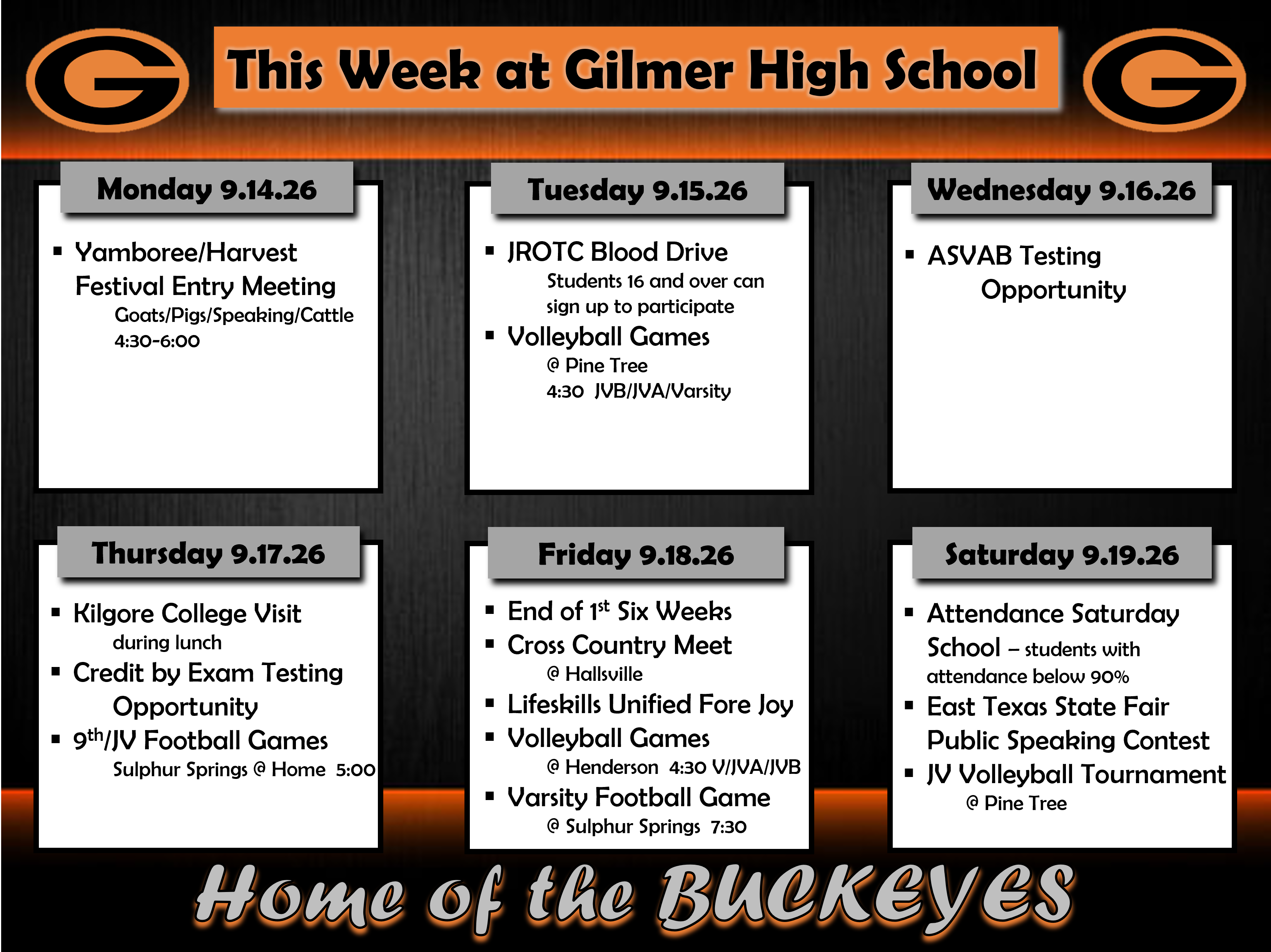 This Week at GHS - September 14th