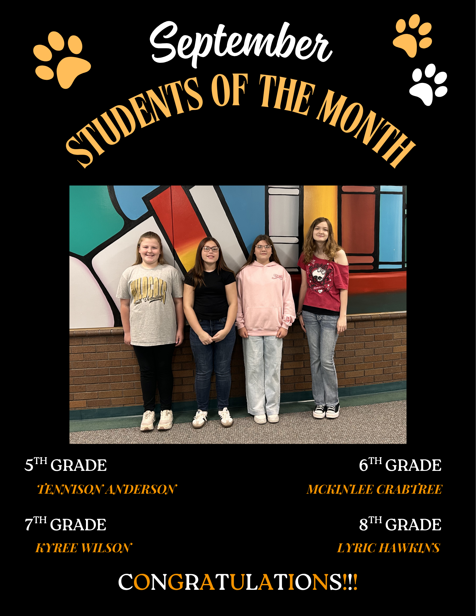 September Students of the Month