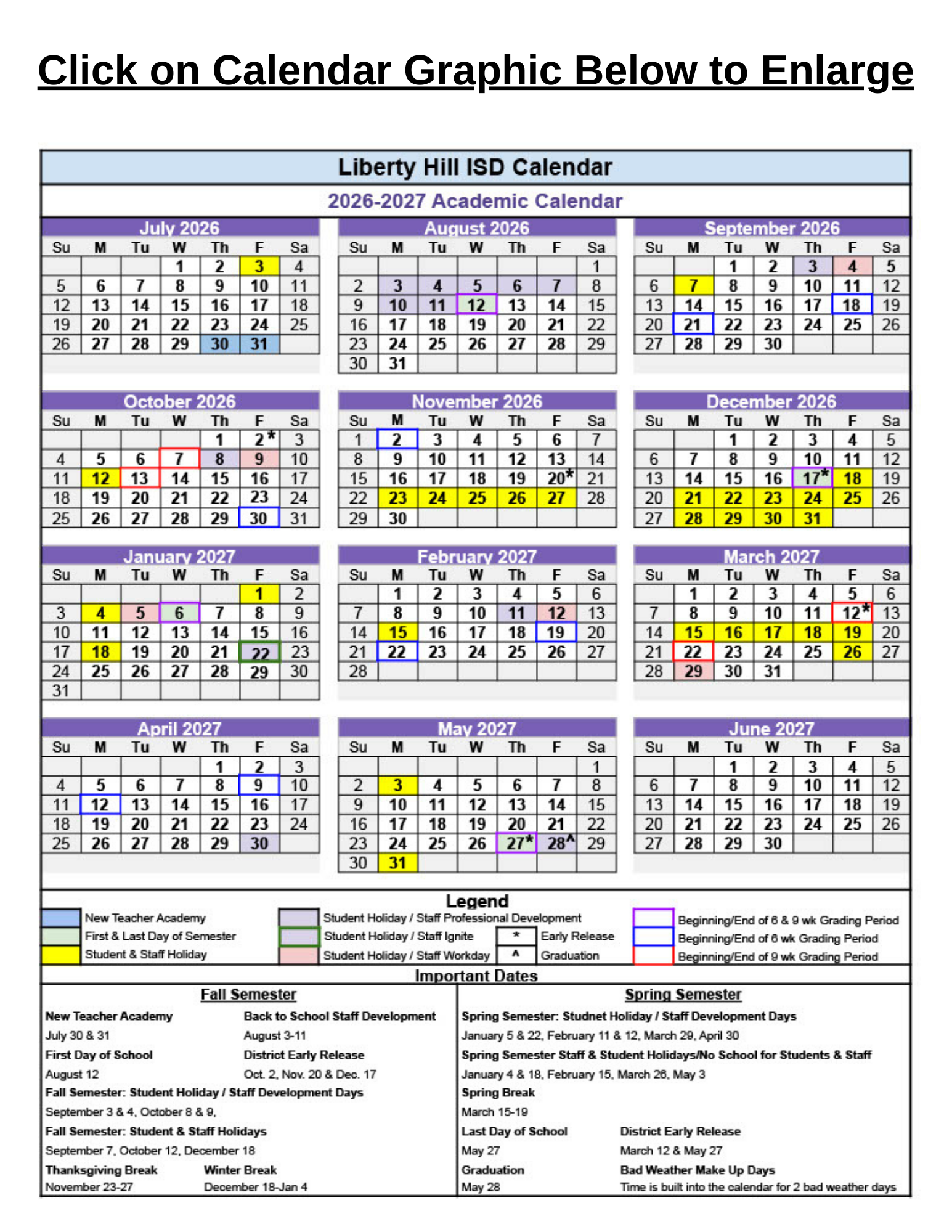 2026-27 Academic Calendar