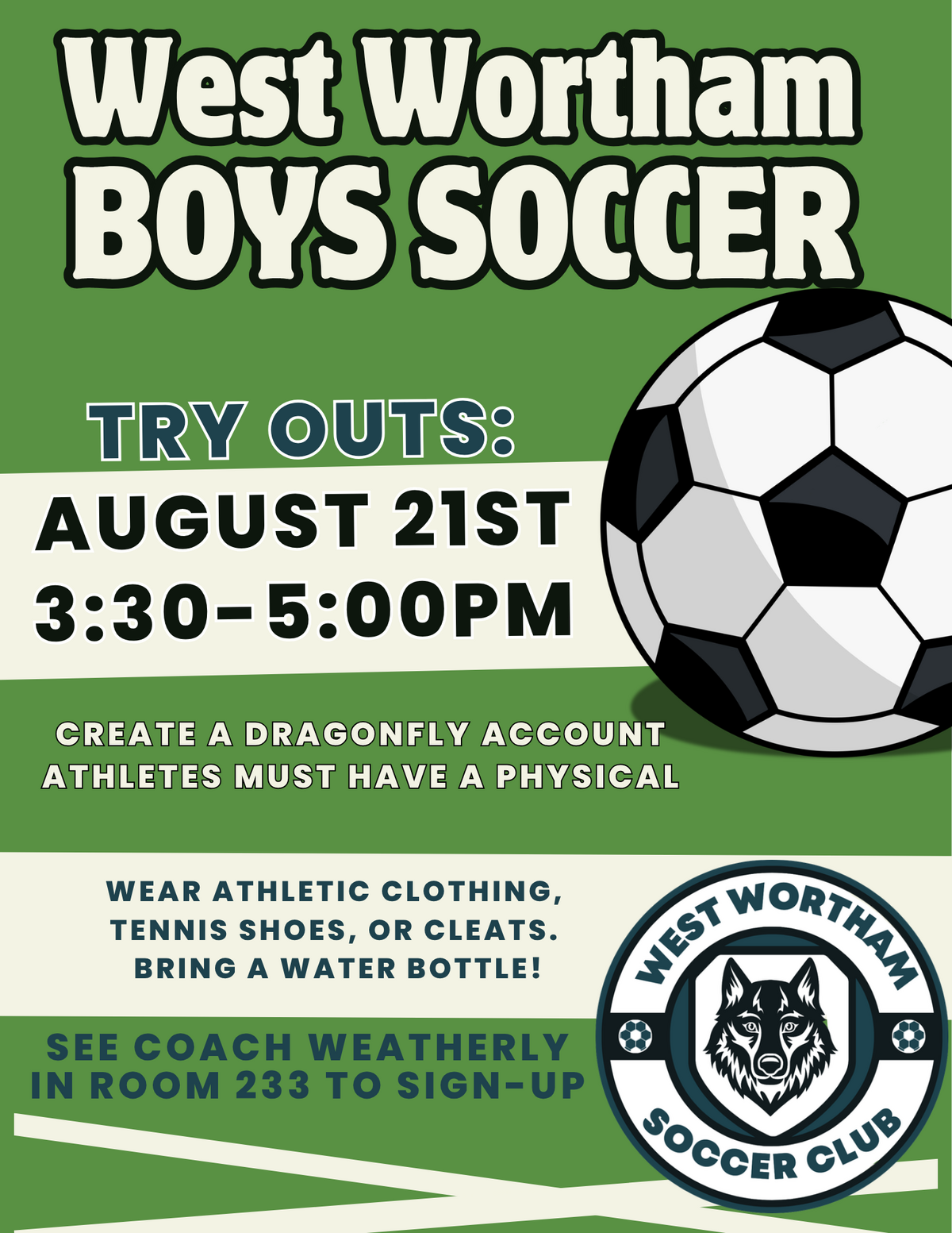 WWEMS Boys Soccer Tryouts