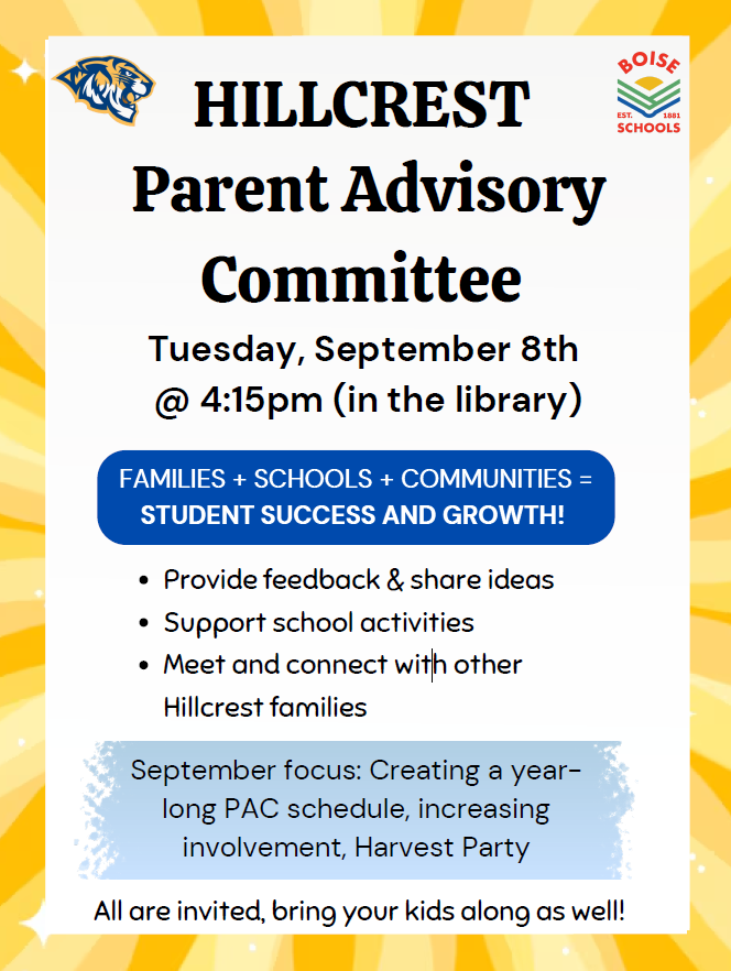 Parent Advisory Meeting- All parents and staff invited! 