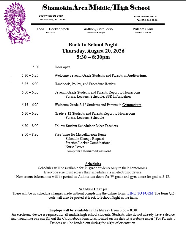 BACK TO SCHOOL NIGHT 8-20-26