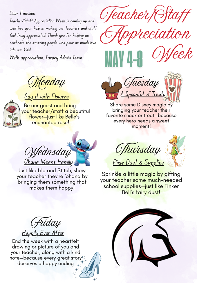 Tarpey-Teacher Appreciation Week 5/4 - 5/8