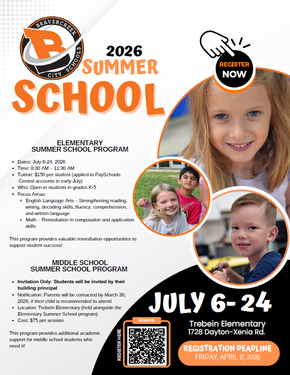 Summer School Registration Deadline 4/17