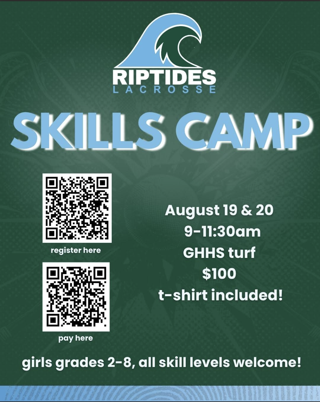 Girls Lacrosse Skills Camp - August 19-20  2nd - 8th Grade