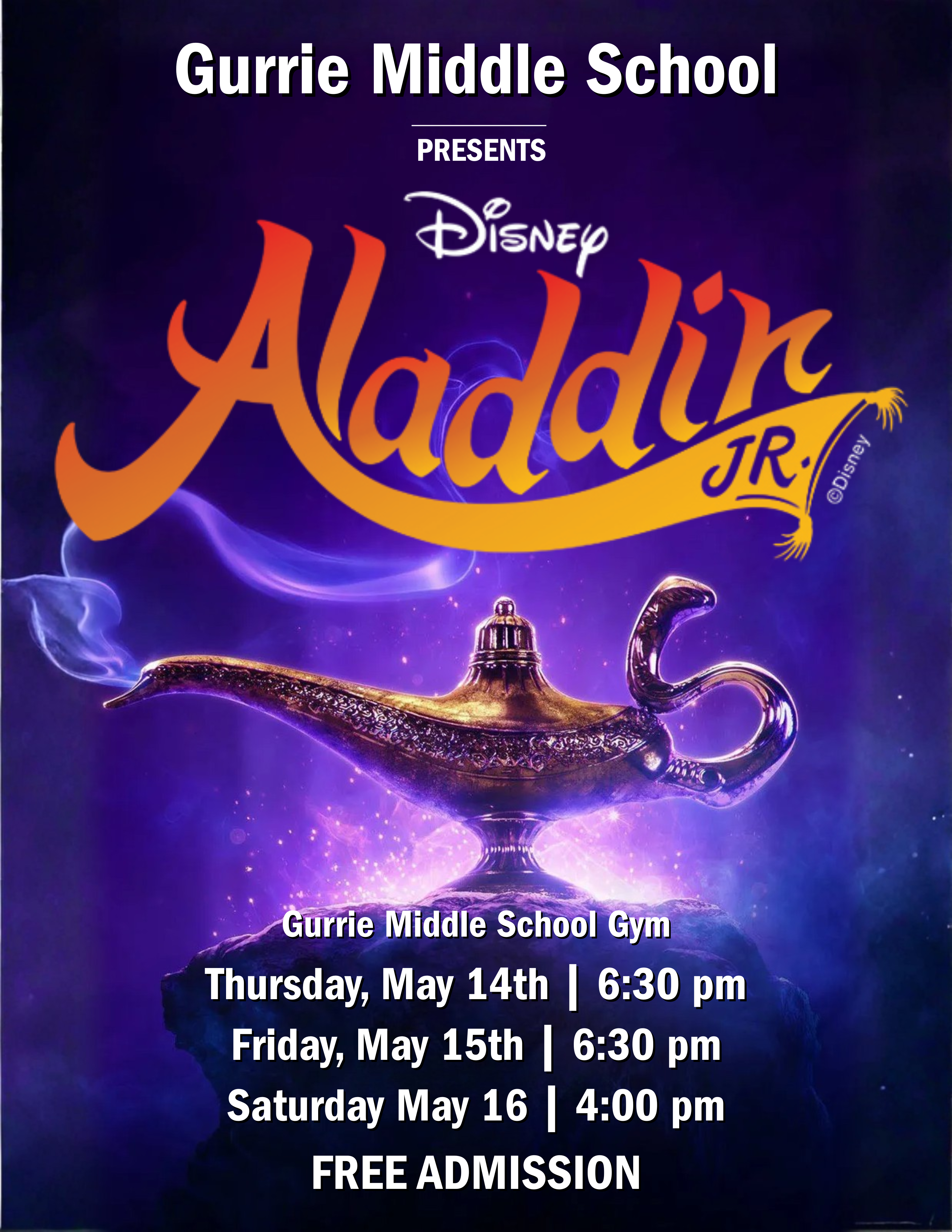 YOU'RE INVITED to the Gurrie Middle School Musical!