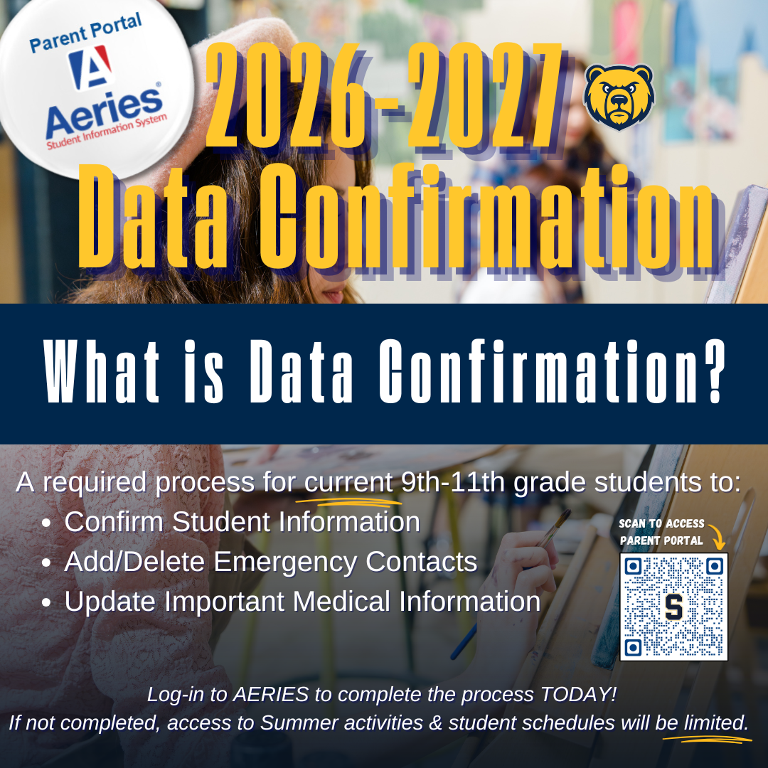 2026–2027 AERIES Data Confirmation for Current 9th–11th Grade Families