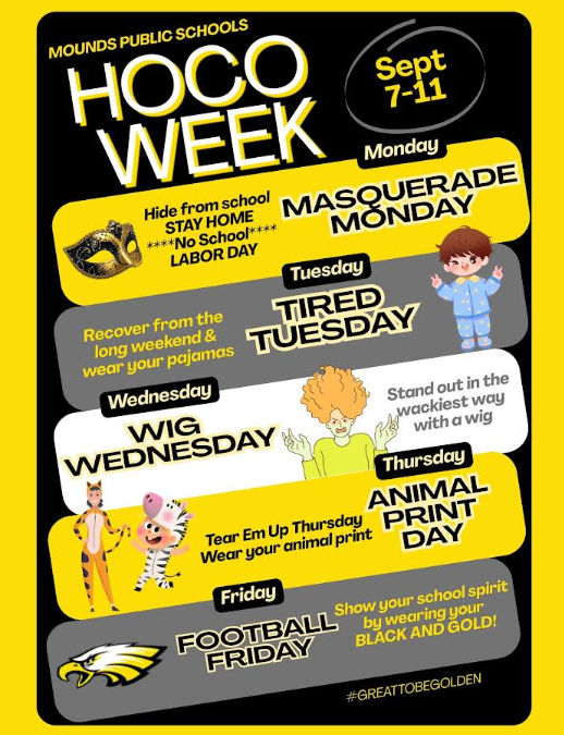 Homecoming Spirit Days! 9/8-9/11 