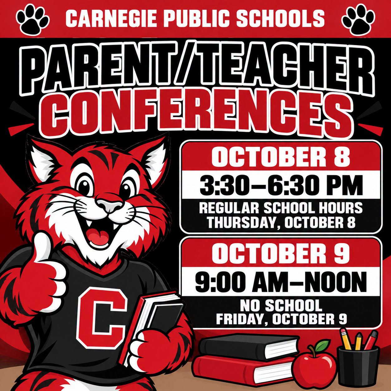 Fall Parent/Teacher Conferences: Oct 8 & 9