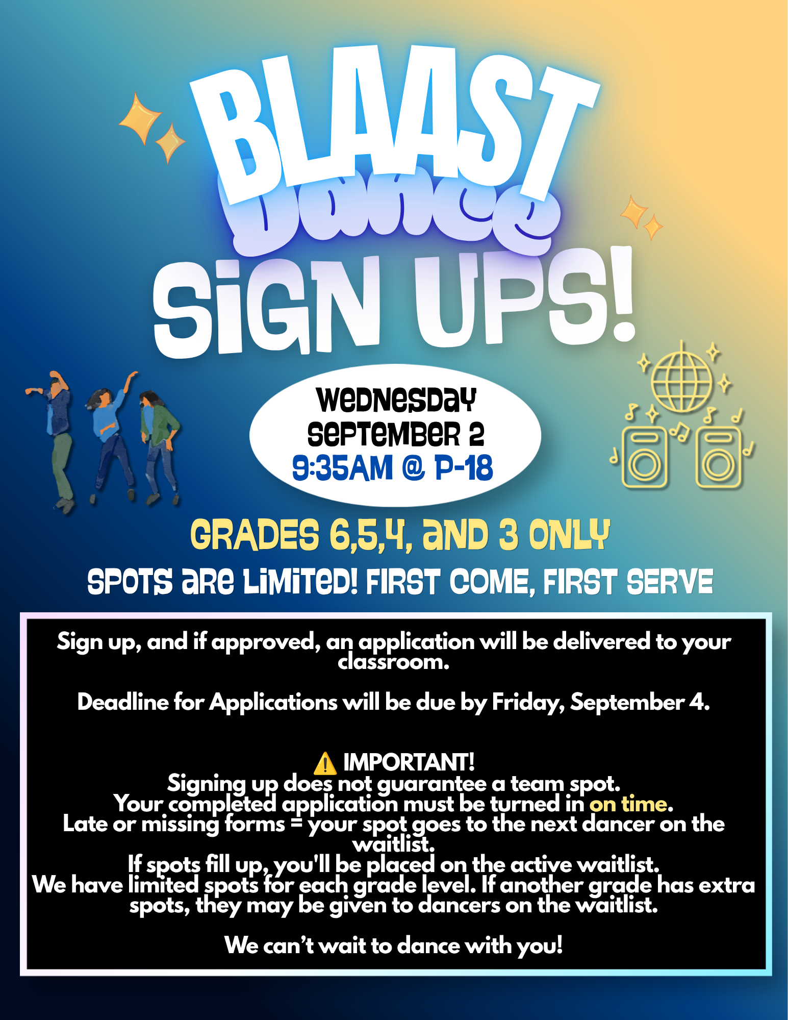 BLAAST Dance Team - Sign Ups!