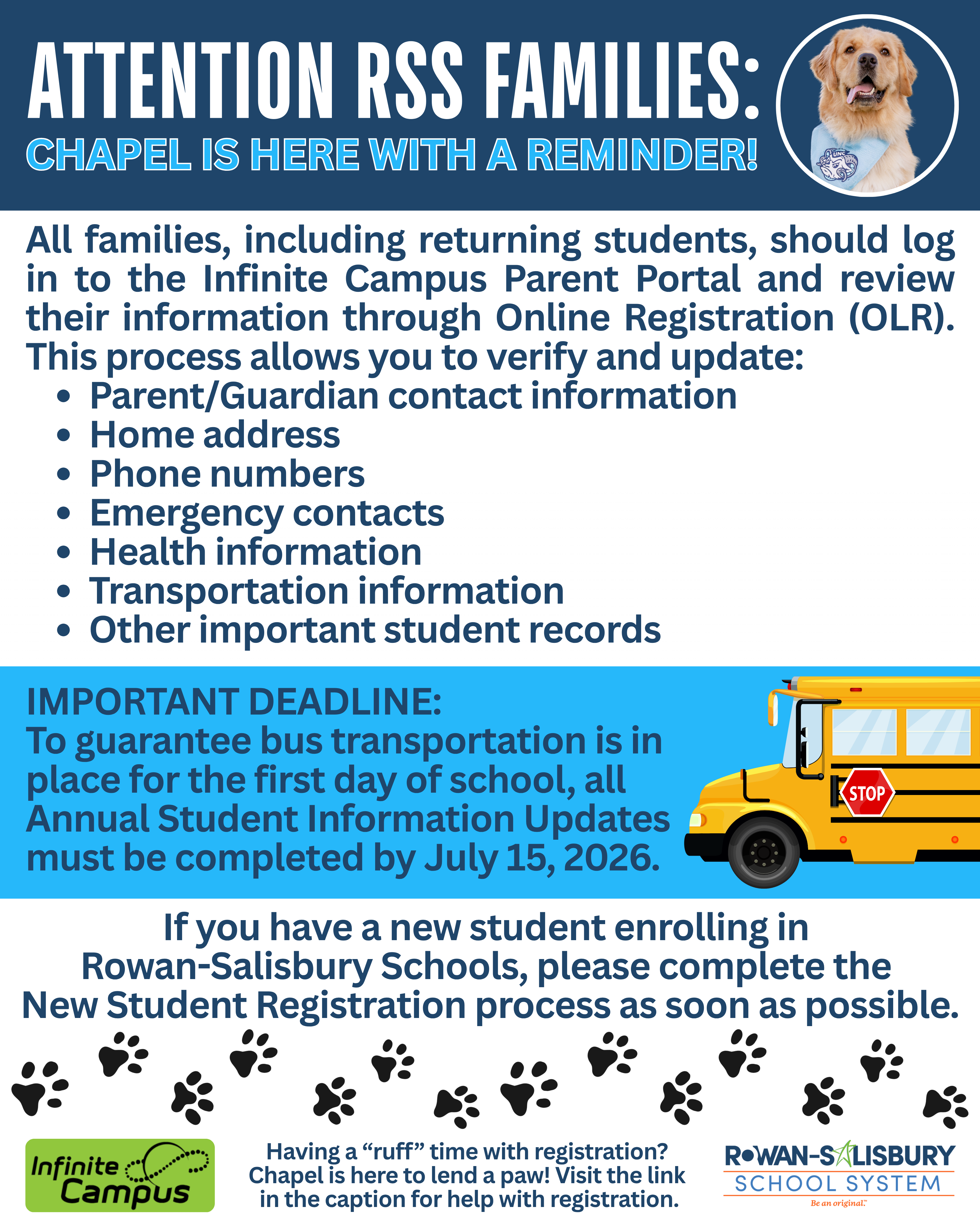 ALL RSS FAMILIES: Complete Your Annual Student Information Update