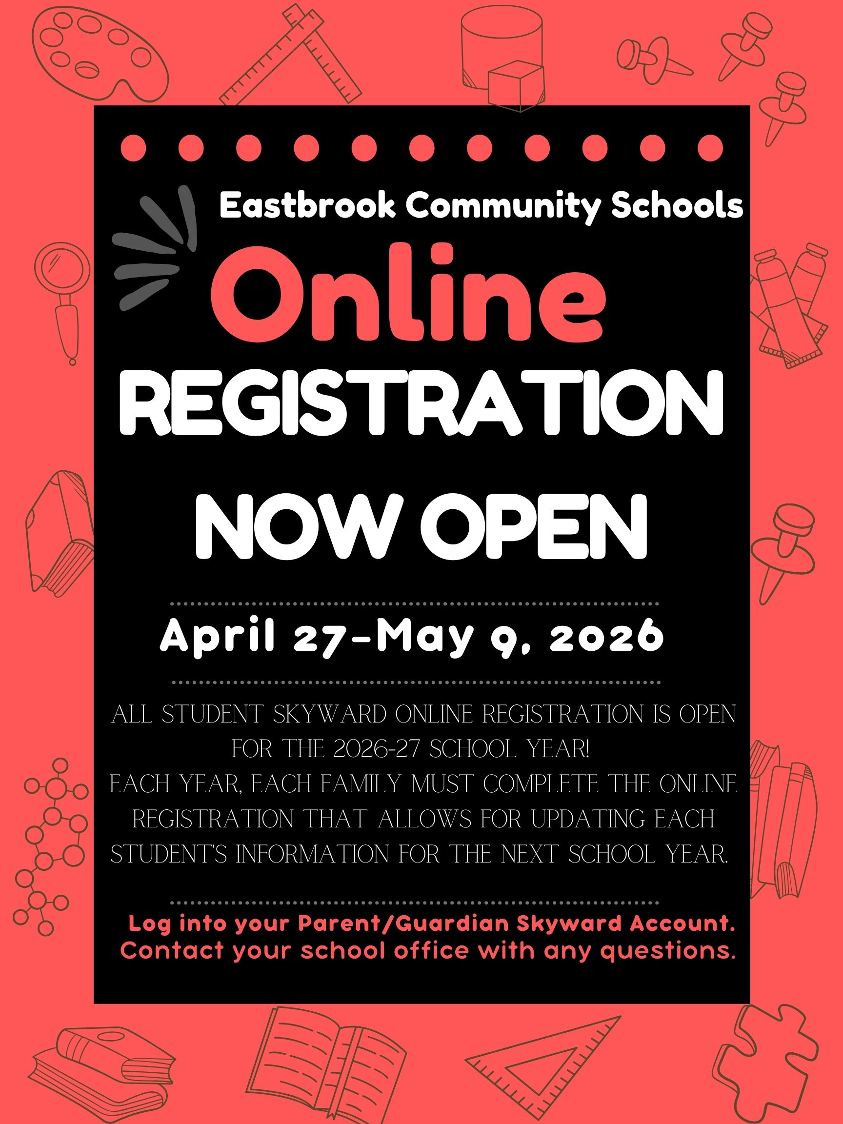 Registration for 26-27 (Grades PK-11) OPEN NOW!