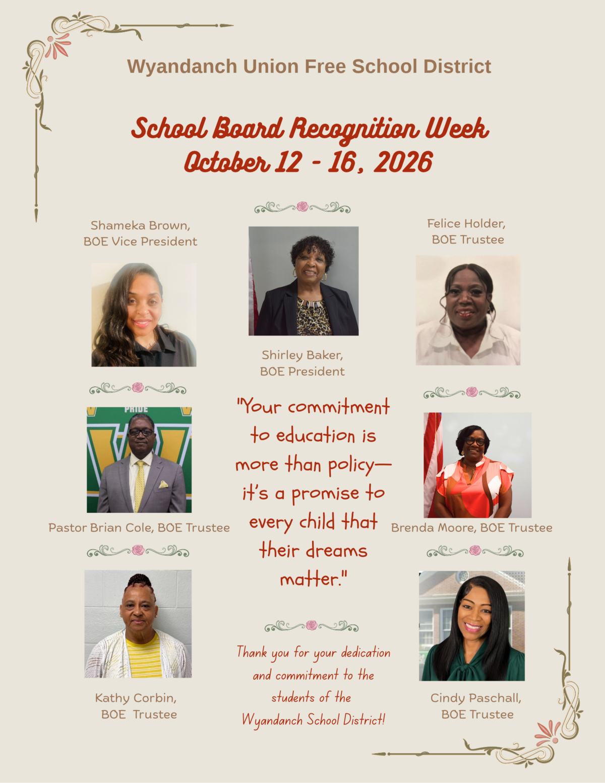 School Board Recognition Week - October 12 - 16, 2026