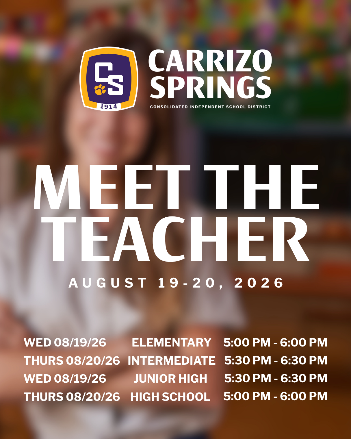 Meet the Teacher time & dates!