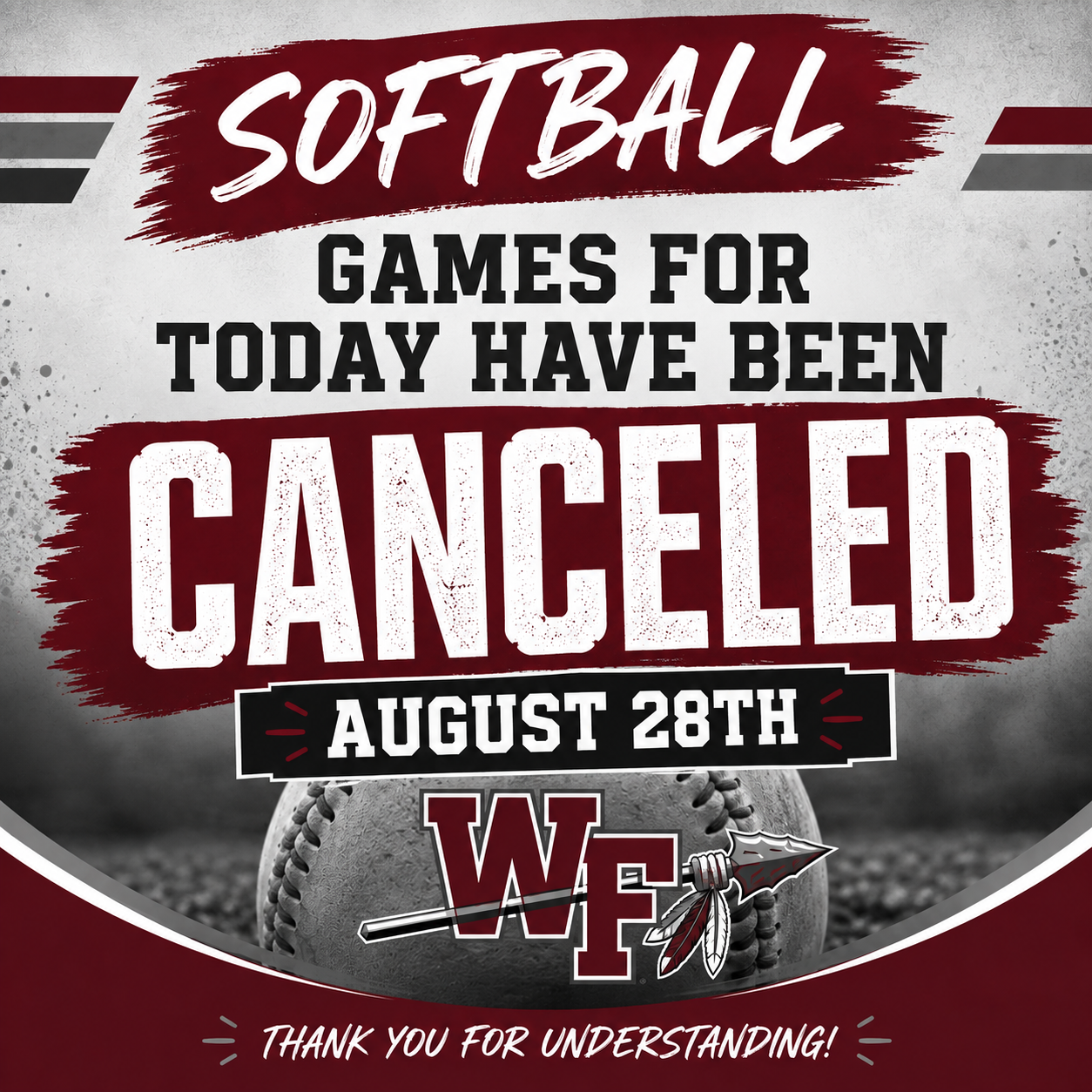 Softball Canceled 8/28
