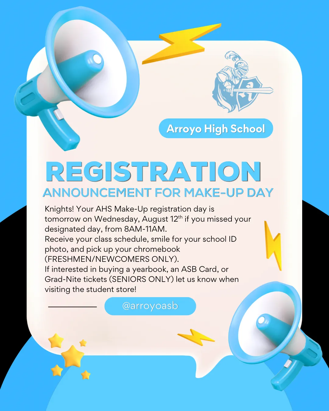 MAKE-UP & NEW STUDENT Registration TOMORROW