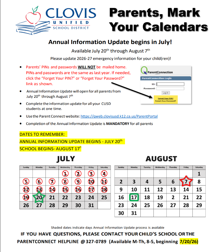 Mandatory Annual Information Update