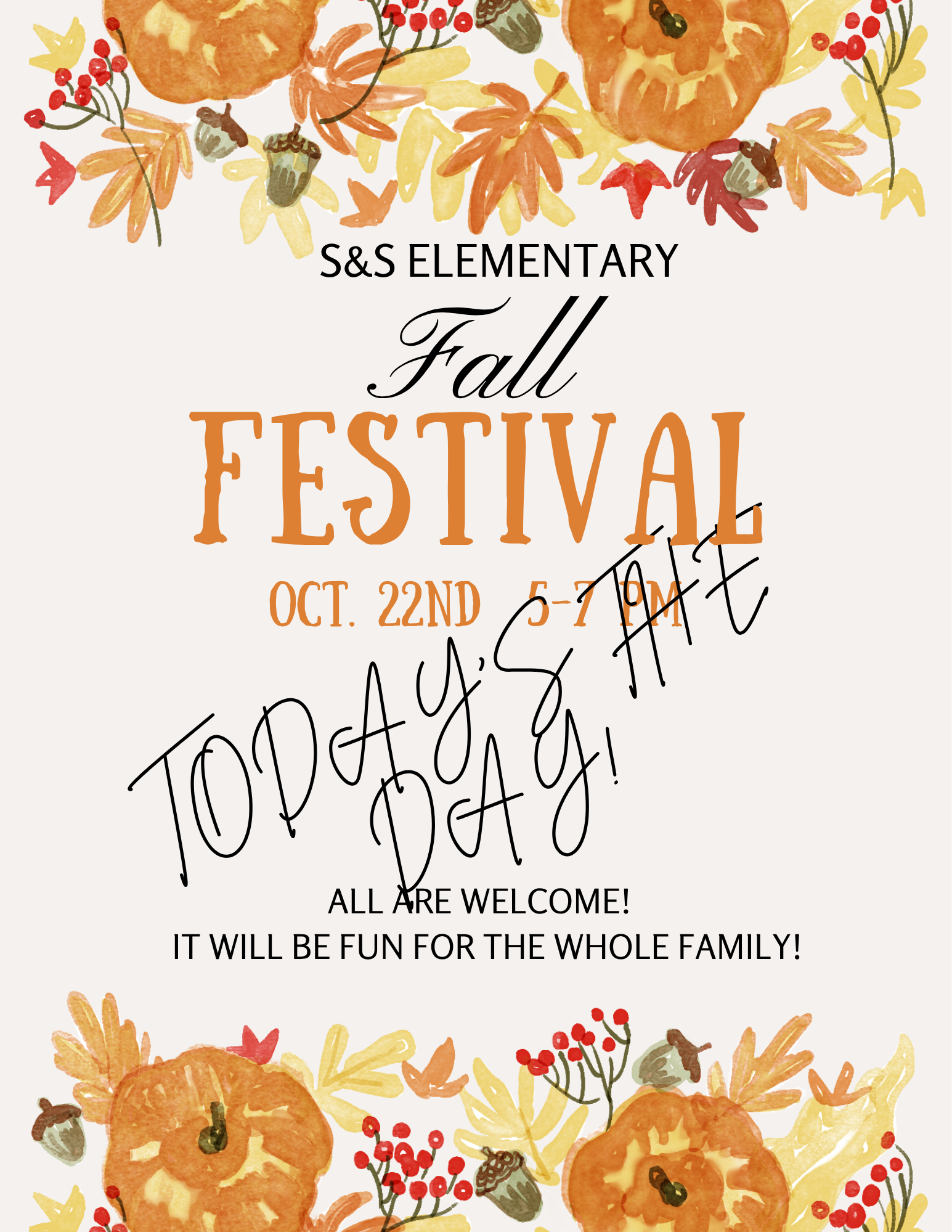 TODAY: Elementary Fall Festival!