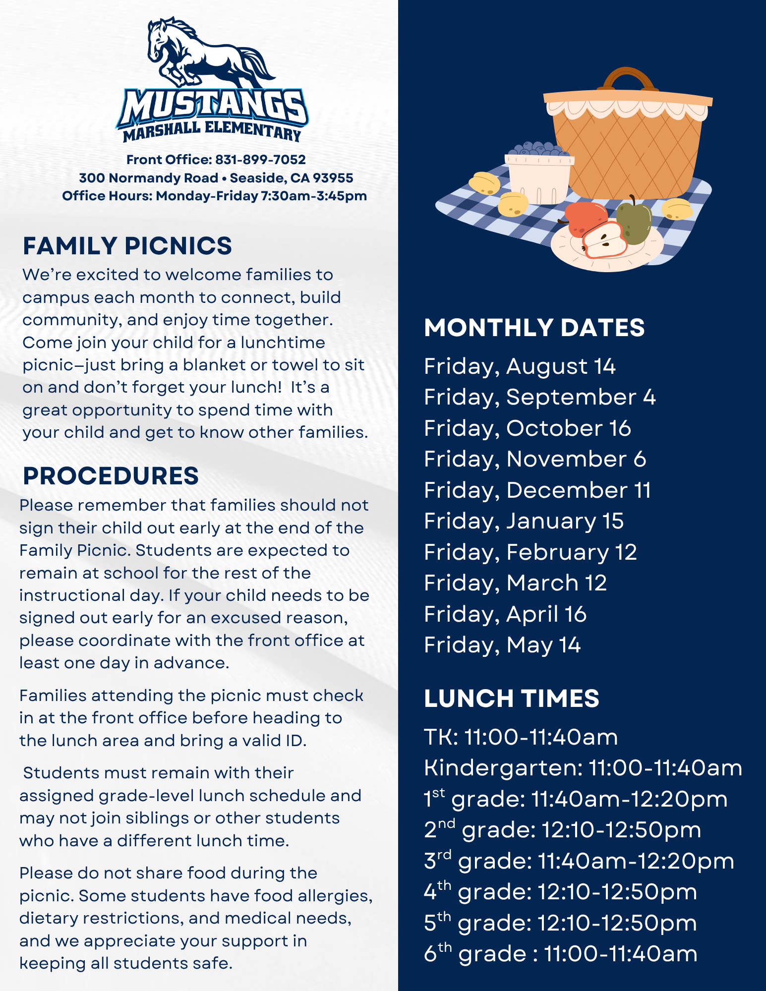 Reminder (Family Picnic Tomorrow) 