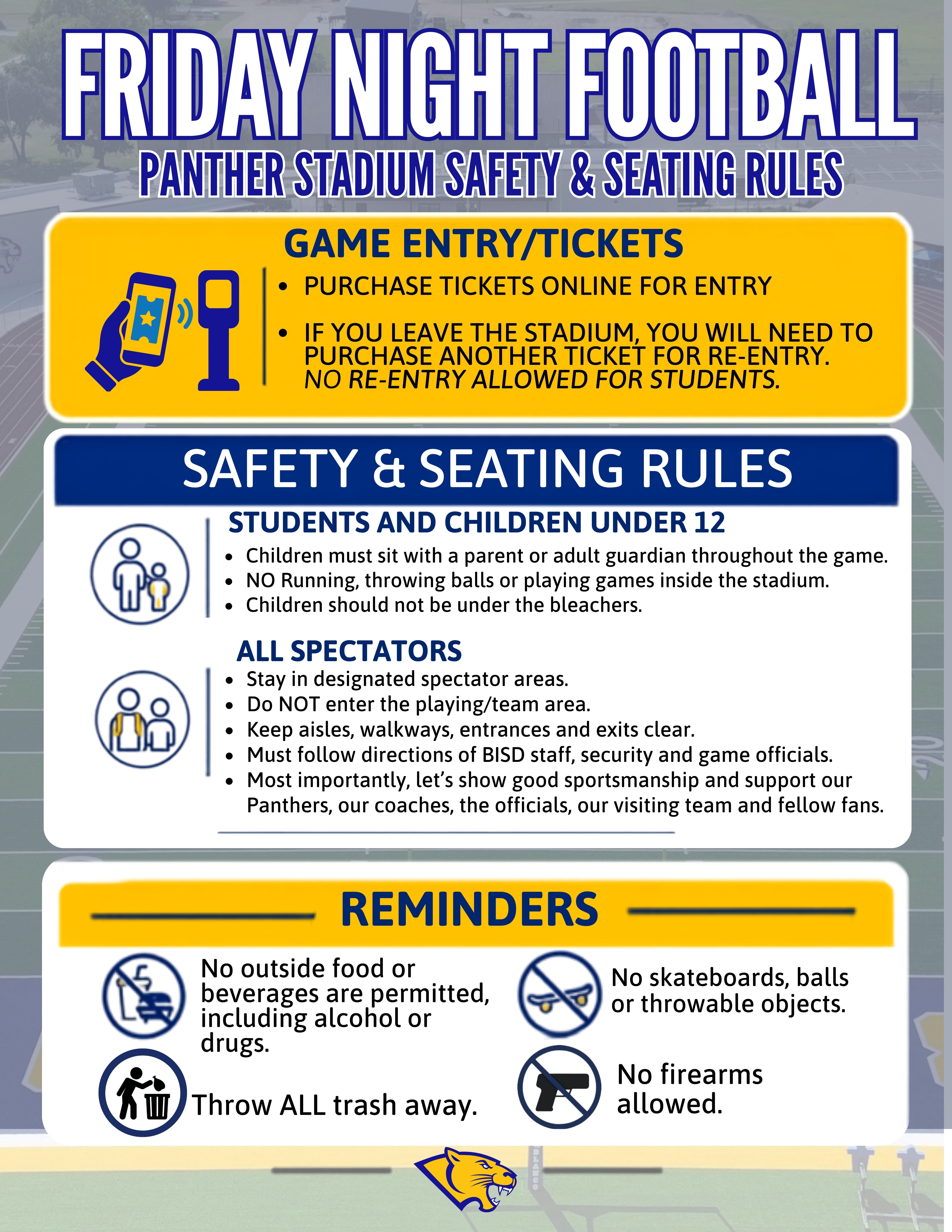 Panther Stadium Safety & Seating Guidelines