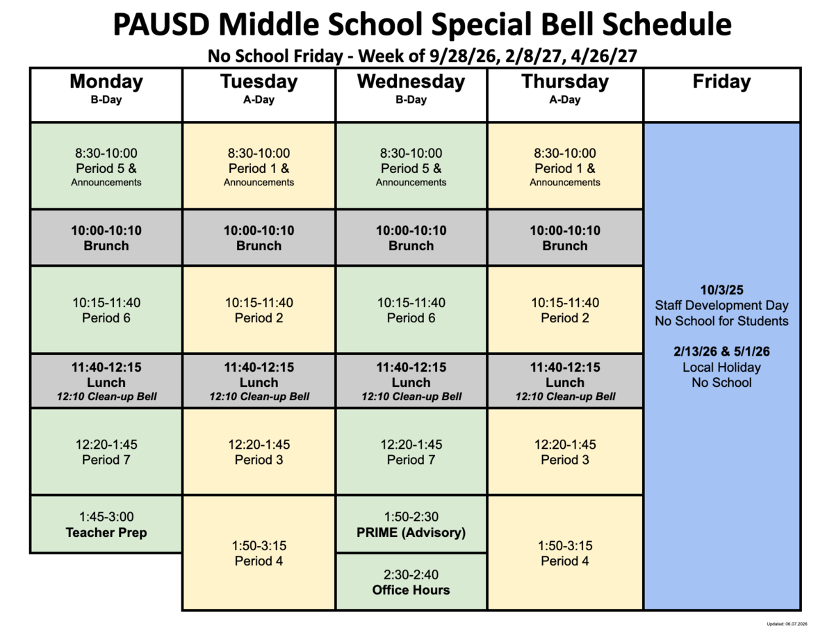 Alternate Schedule 