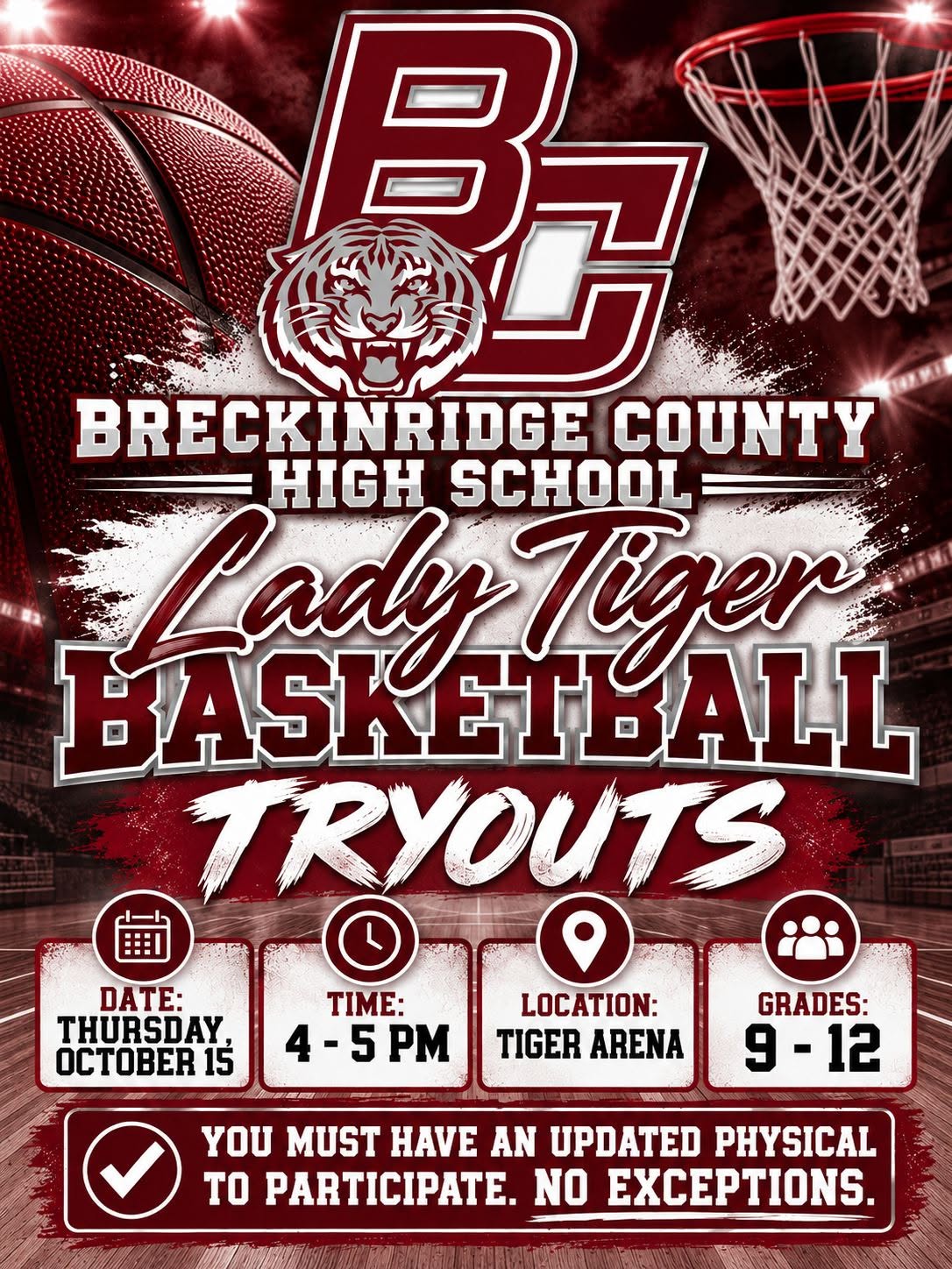Lady Tiger Basketball Tryouts