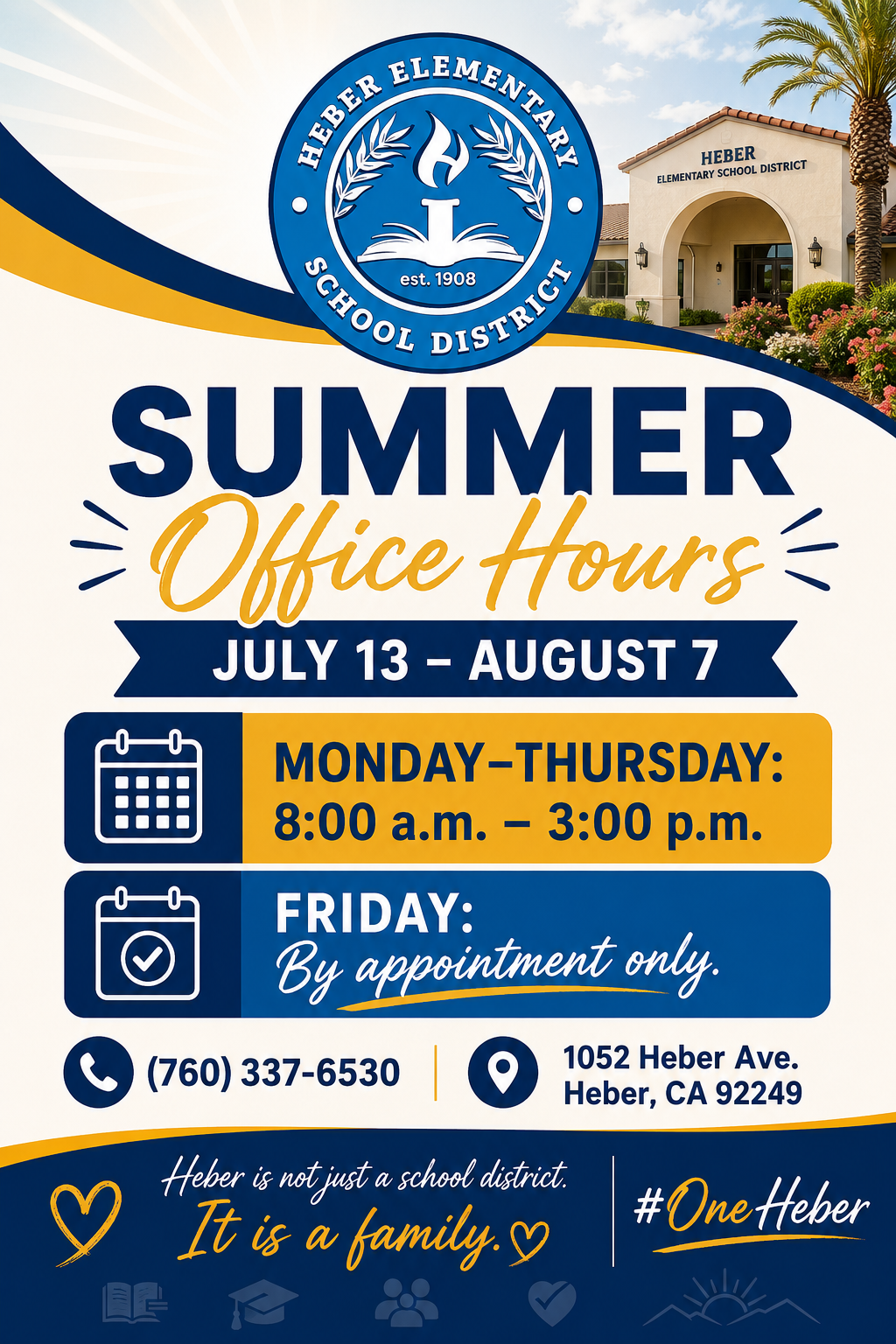📢 Summer District Office Hours | July 13 – August 7