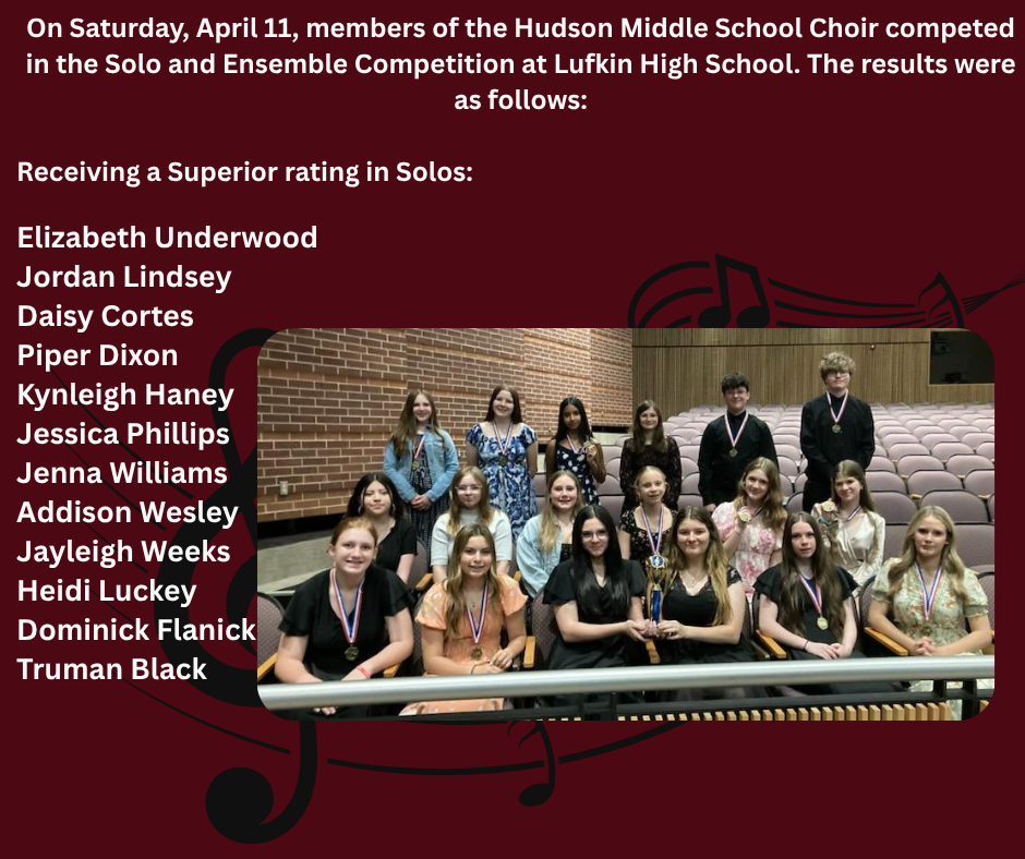 HMS Choir 2026 Solo and Ensemble results