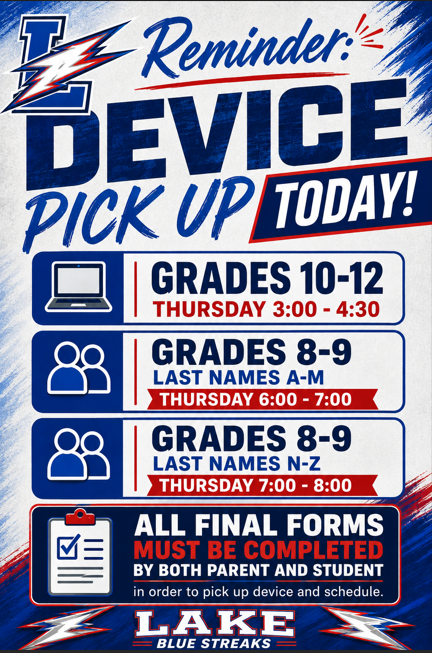 Device Distribution/Schedule Pick Up Day