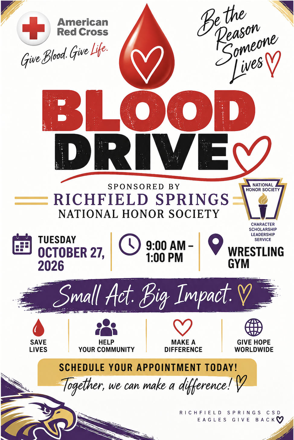 Upcoming NHS Blood Drive