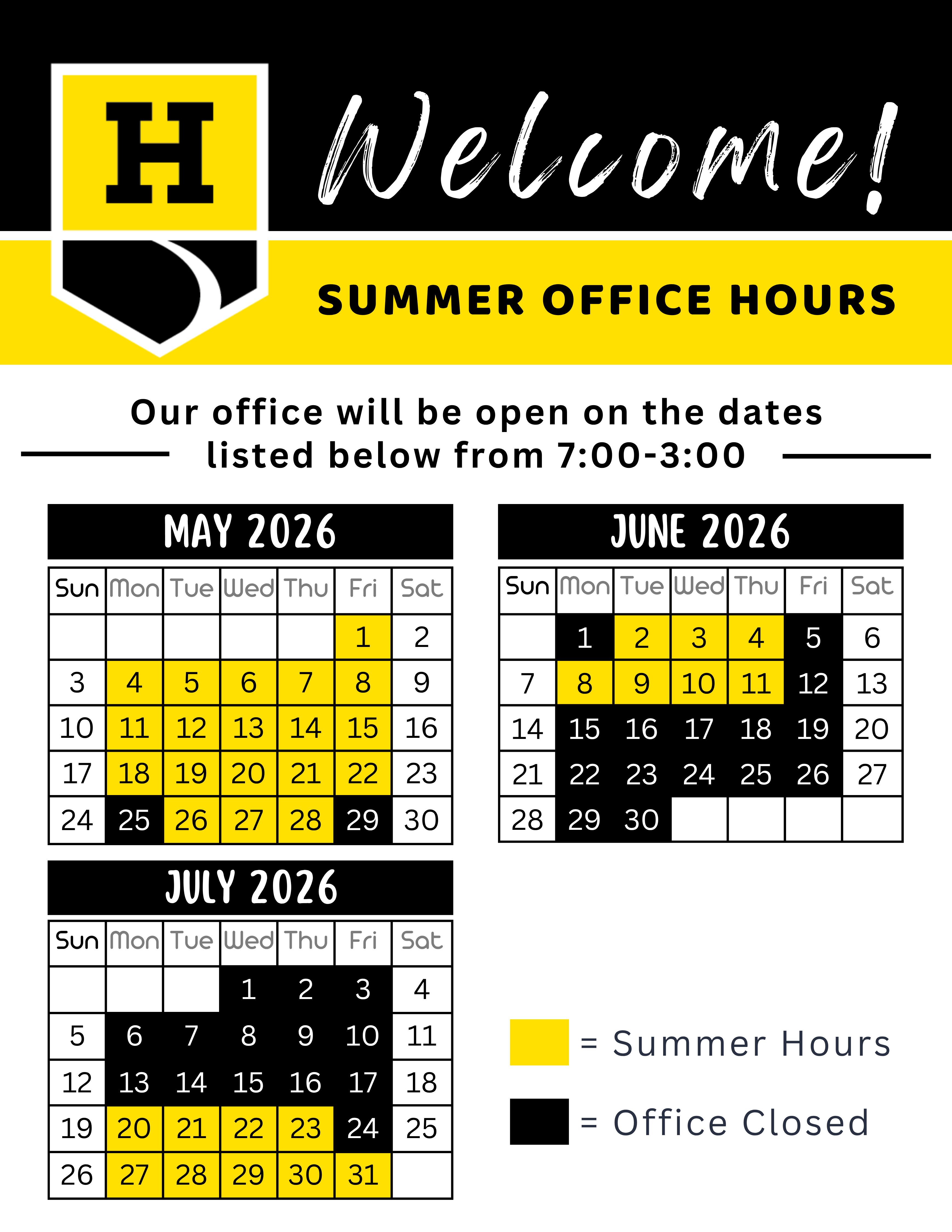 Huntertown Summer Office Hours