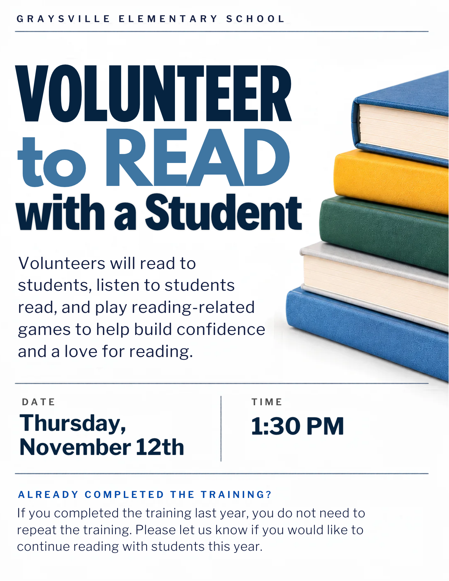 Volunteer to Read with a Student