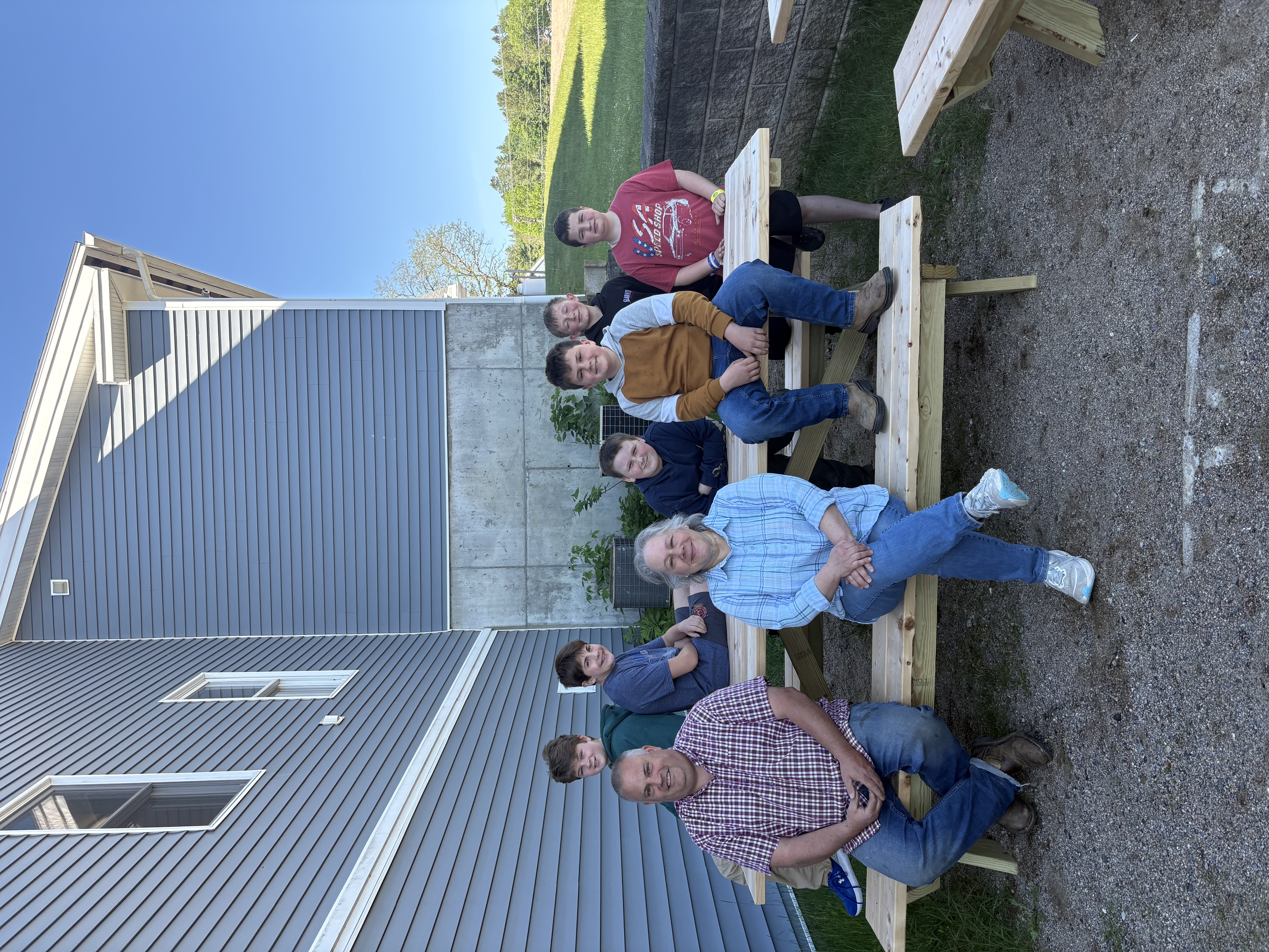 6th grade students make picnic tables for Service Learning Project