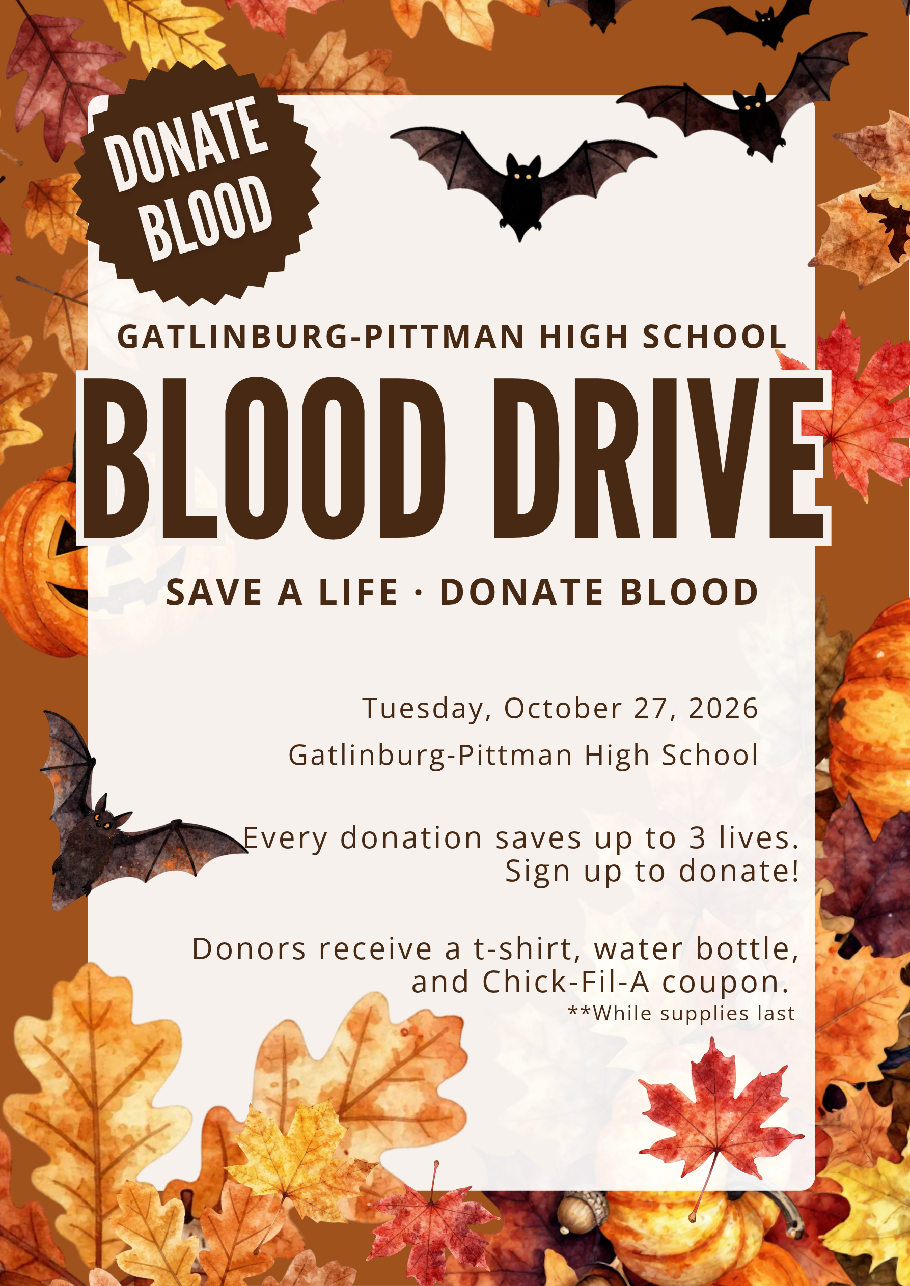 🩸 MEDIC Mobile Blood Drive is Coming to Gatlinburg-Pittman Today!