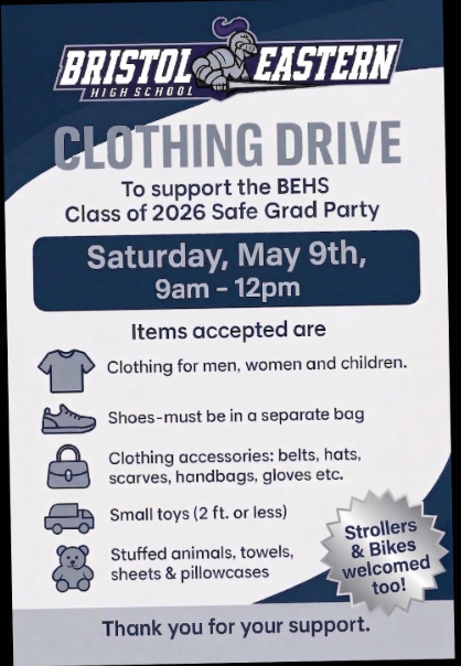 Spring Cleaning??  Support Senior Grad Party's Clothing Drive!!!!