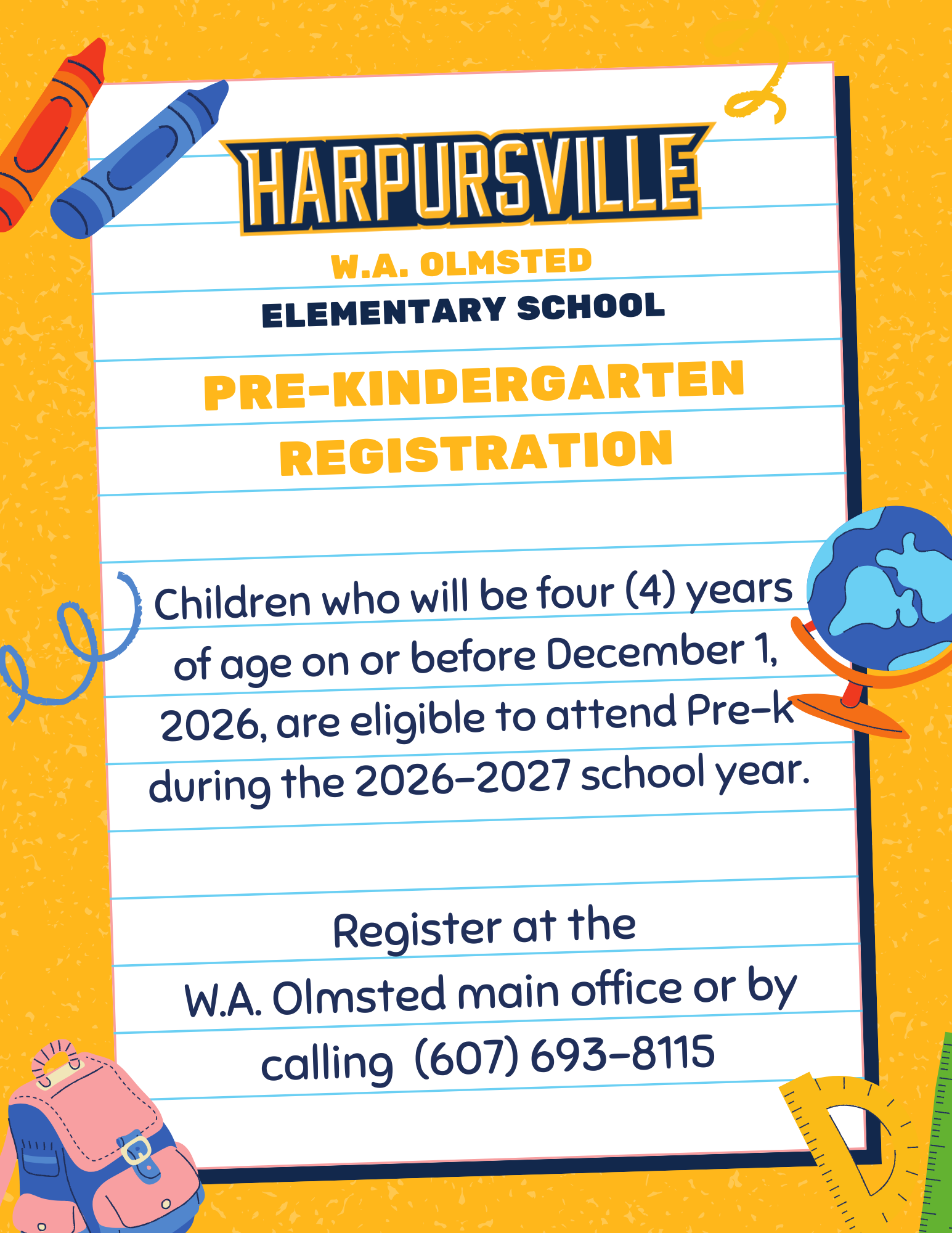 Pre-kindergarten Registration 