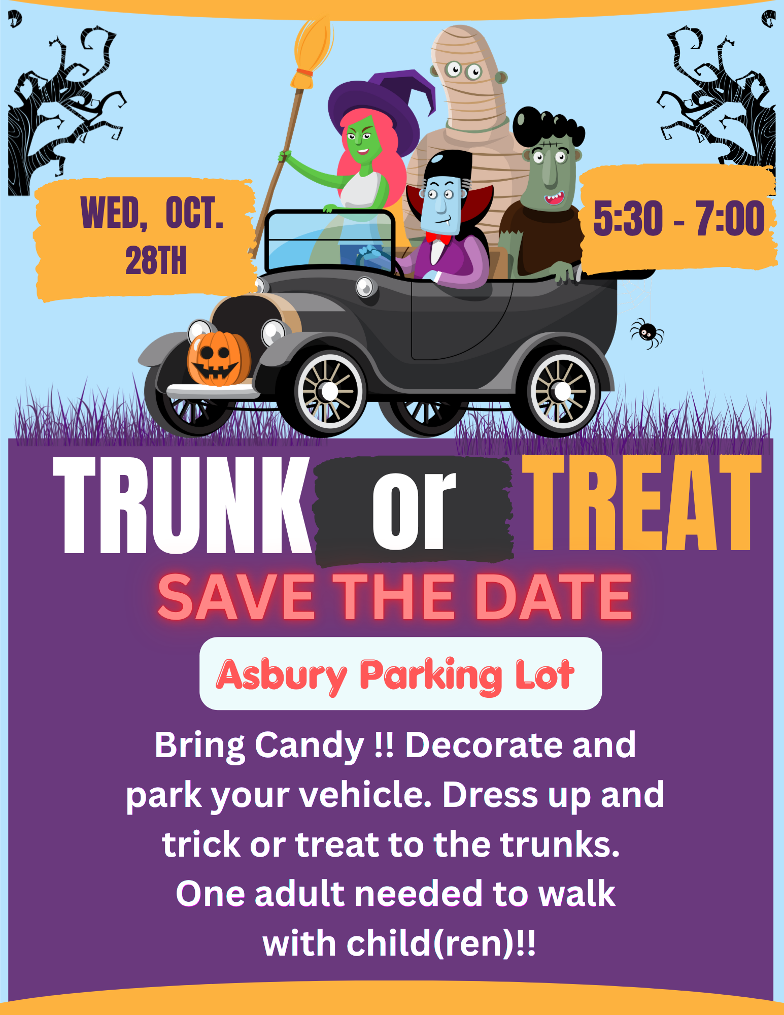 Save the Date "Trunk or Treat"